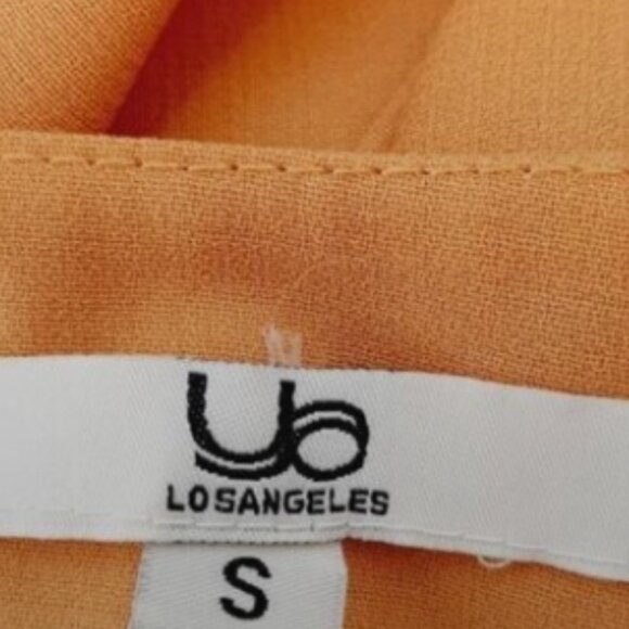 YA / Los Angeles Plisse Flowy Midi Skirt Yellow Sz S Flawed - Picture 10 of 13